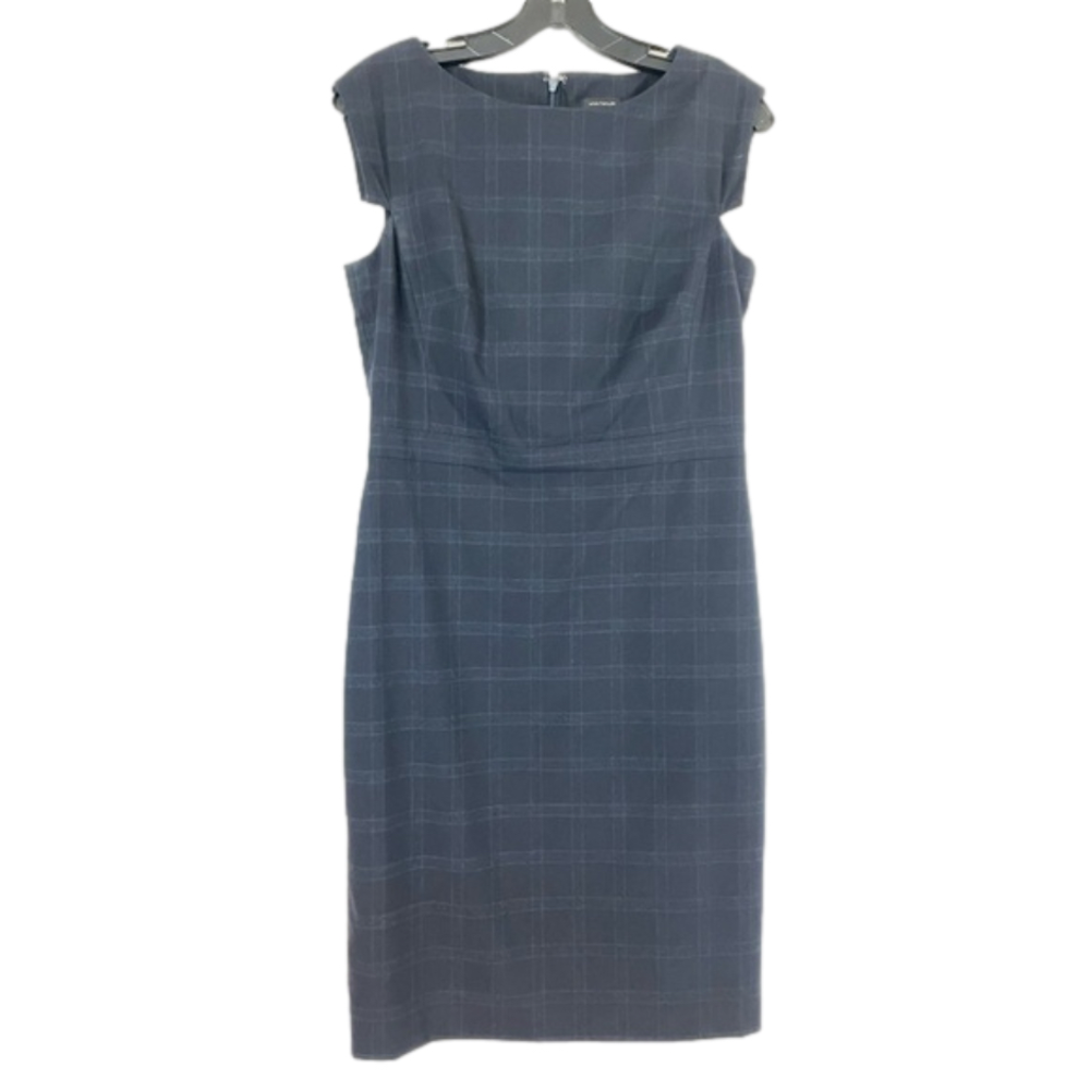 EUC Ann Taylor Navy Plaid work dress